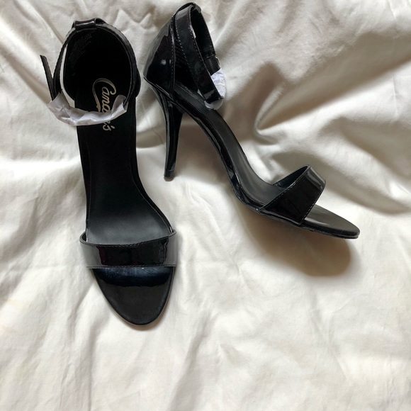 New! Candies black sandals hi heels size 8 - Picture 3 of 5